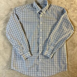 L.L. Bean Shirt‎ Mens Blue Plaid Winkle Free Traditional Fit Button Down L Tall